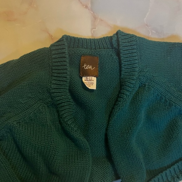 Teal Knit Bolero Cardigan Tea Collection 6-12 mo - Picture 2 of 3